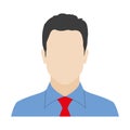 Man in the shirt and tie. Businessman avatar or male face icon. Vector illustration Royalty Free Stock Photo